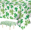 3 Pack St Patricks Day Tablecloth - Lucky Green Shamrock St Patrick's Tablecloths Set, Disposable Plastic St Patrick Table Cloth Cover for Happy St. Patrick's Day Dinner Table Decor Party Supplies