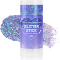 Mysense Purple Body Glitter Stick,Mardi Gras Face Hair Glitter,Singer Concert Festival Rave Outfit Accessories for Women Kids,Sparkling Mermaid Sequins Chunky Glitter Makeup