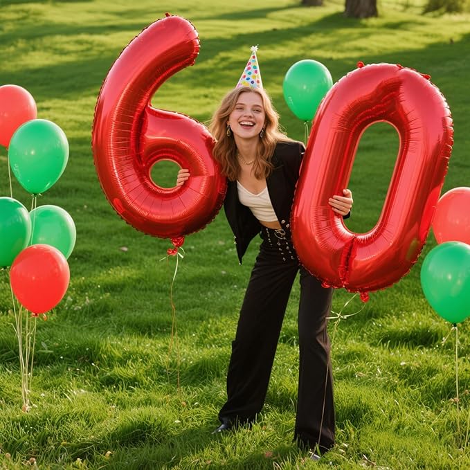 Red 0 Balloon Number Balloon 40 Inch, 0 Digital 0 Helium Balloons 10 20 30 40 50 100 Birthday Decorations Birthday Party Anniversary Supplies Decorations
