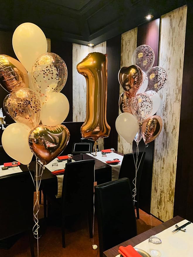 Gold Number 1 Balloon 40 Inch, 1st Birthday Balloon for Baby Boy Girl Toddler First Birthday Decorations, Shiny Gold Party Supplies
