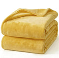 Hansleep Fleece Yellow Twin Blanket, Super Soft Flannel Fuzzy Plush Cozy Blanket for All Seasons, Yellow, Twin 60x80 Inches