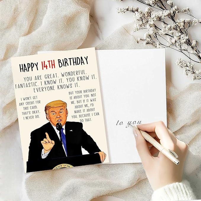 Funny 14th Birthday Card for Boy Girls, Best 14 Year Old Birthday Gift for Son Daughter, Unique Birthday Decorations for Grandson Granddaughter, Coolest Birthday Card for Him Her