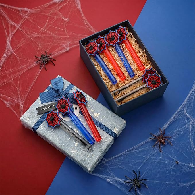 Jenaai 24 Spider Web Bubble Wands Spider Bubble Wand Party Favors for Summer Activity Cartoon Birthday Gifts Carnival Goody Bag Stuffers Wedding Supplies