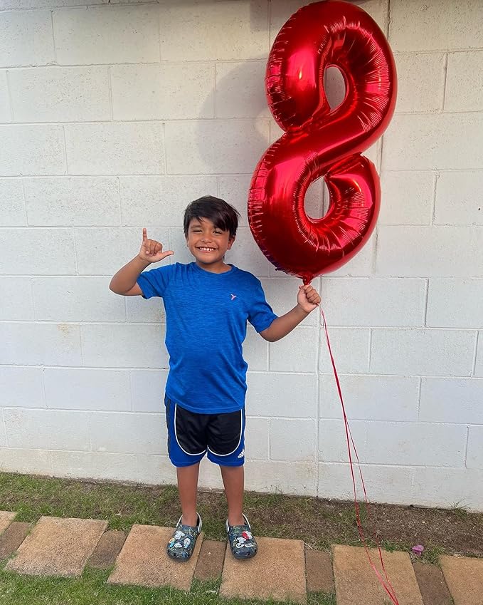 Red Number 3 Balloon 40 Inch, 3 Balloon Number, 3rd Birthday Decorations, Red Party Supplies for Boys Girls