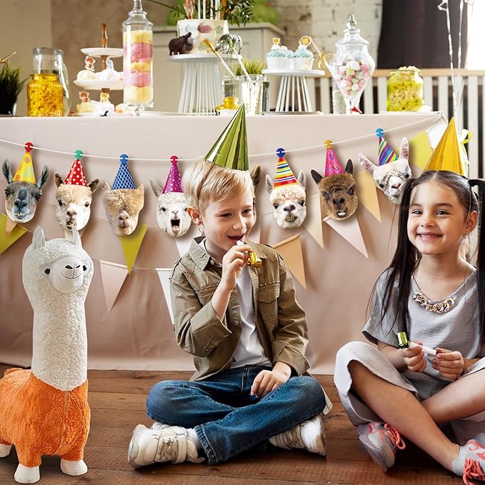 Hooqict Llama Birthday Banner Garland Funny Happy Birthday Decorations Party Banner for Kids Adults Animal Birthday Party Decorations Supplies