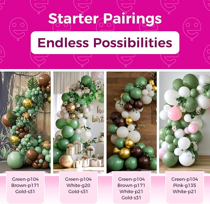Bezente Sage Green Latex Party Balloons - 150 Pack 5 Inch Matte Small Olive Green Helium Balloons for Birthday Bridal Shower Wedding Graduation Anniversary Safari Jungle Party Decorations