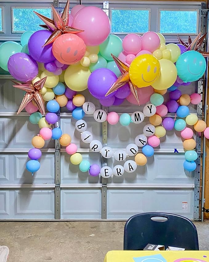 171Pcs Songster Birthday Decoration - Pink and Purple Balloon Arch Kit Hollow Star, Microphone, Disco Mylar Balloon Garland Kit for Music Fans Popular Singer Birthday Princess Party Decorations