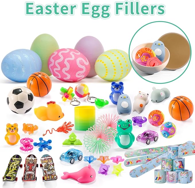 Claw Machine Prizes Toys Refill for Kids, Easter Egg Fillers, Mini Small Toy Bulk Party Favors Birthday Goodie Bags Stuffers, Pinata Filler Classroom Treasure Chest Prize for Boy Girl Age 3-8 Year