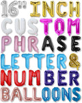 BALLOON VIBE Letter Balloons 16 Inch - Custom Phrase Alphabets & Numbers Foil Mylar Balloons with Straws, Ribbon and Adhesive Dots - Create Your Own Banner for Birthday, Baby Shower - 11 Colors