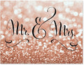 Andaz Press Wedding Party Signs, Glitzy Rose Gold Glitter, 8.5x11-inch, Mr. & Mrs., 1-Pack, Bokeh Colored Party Supplies