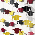 Black Maroon and Gold Graduation Garland Graduation Party Decorations Class of 2026 Grad Cap Garland Banner Streamers for Grad Party Hanging Decorations 39Feet