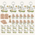 72 Pack Winnie Party Favors with Butterfly Shaped Keychains, 24 Acrylic Keychains, 24 Tags and 24 Gift Bags for Winnie Animal Themed Party
