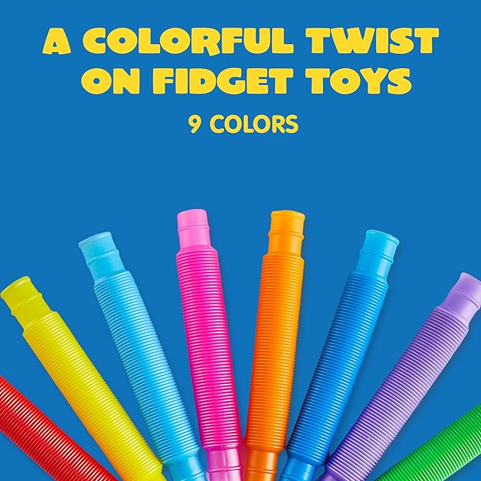JOYIN 72 Pack Pop Tubes, Sensory Toys (Small) Fidget Toys Party Favors - 9 Colors, Creativity Learning & Fun for Toddler Kids - Perfect for Easter Goodie Bags, Classroom School Reward