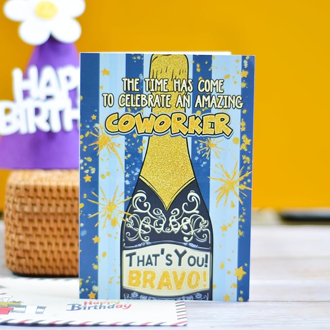 Coworker Birthday Card, Birthday Card for coworker with Seal and Envelope, Coworkers Birthday Gifts