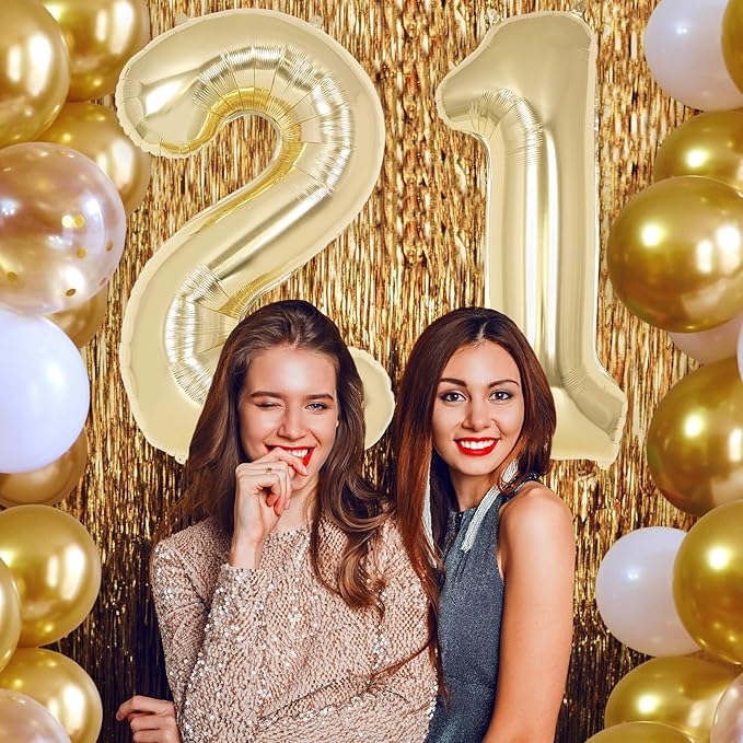 Light Gold Number 1 Balloon 40 Inch, Big Large Foil Helium Number Balloons, Jumbo Giant Mylar Number 1 Balloons for 1st first Birthday Party Decorations Supplies Anniversary
