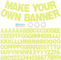 BEISHIDA 116 PCS A-Z DIY Letter Banner Kit Make Your Own Banner Glitter Yellow Including 111 Letters and Numbers 3 Rope and 2 Threading Device,Customized for Birthday Graduation Wedding Party Decor