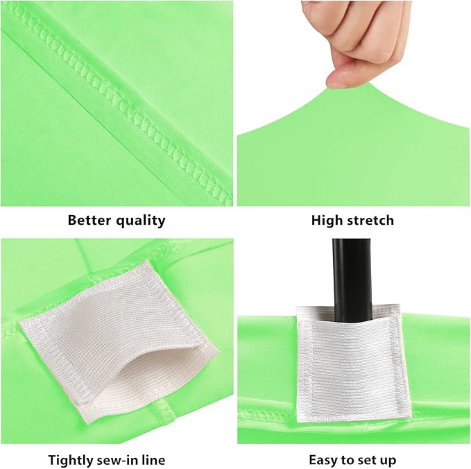 Table Covers for 8 Foot Tables, Light Green Washable and Wrinkle Resistant Stretch Tablecloths Rectangle 8ft for Events, Wedding, Banquets, Parties