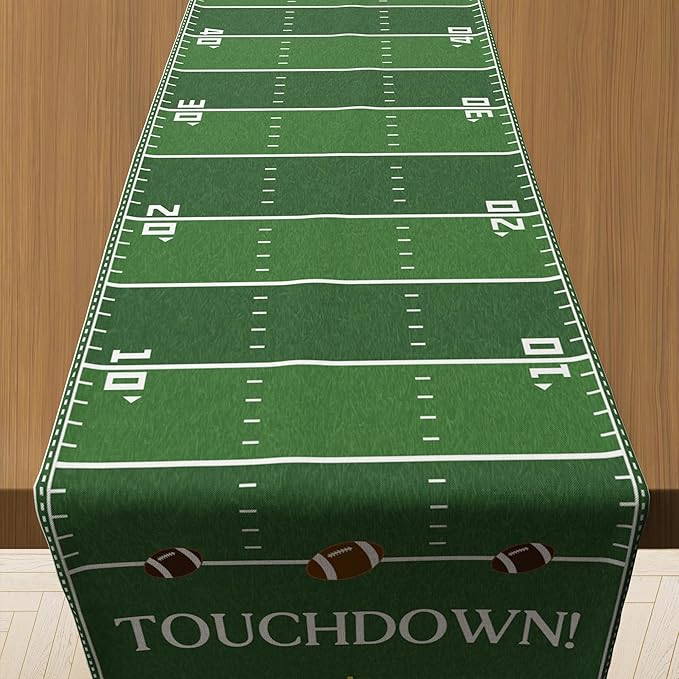 OHOME Football Party Decorations for Super Game Bowl 2026 - Game Day Table Runner | Football Decor Party Supplies - Football Theme Birthday Decorations Holiday Banner for Home