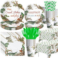 Reptile Birthday Party Supplies - Reptile Party Decorations, Plate, Cup, Napkin, Tablecloth, Tableware, Jungle Swamp Animal Lizard Snake Turtle Alligator Theme Party Decorations | Serve 24