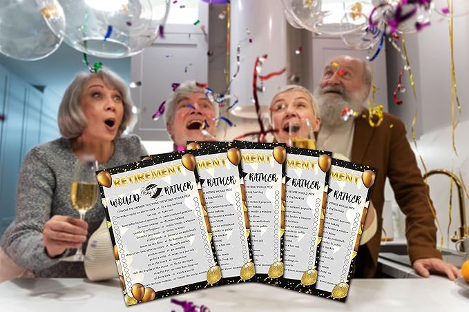 Retirement Party Games - Would They Rather Retirement Games - 30 Game Cards – Retirement Party Favors Supplies Decorations (06)