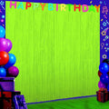 6 Pack 3.3Ft x 6.6Ft Yellow Glow in The Dark Foil Fringe Curtain Backdrop Party Supplies, Fluorescent Macaron Metallic Tinsel Foil Streamers Curtain Photo Booth for Neon Birthday Party Decorations