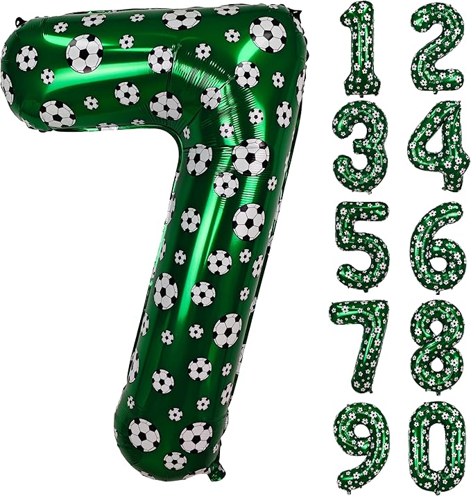40 Inch Soccer Number 7 Balloons Large Foil Balloon Number 7 Birthday Deco World Cup Sports Soccer Theme Decoration For Soccer Party And Boy'S 7 th Birthday