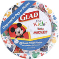 Glad for Kids Disney Mickey and Friends Disposable Paper Plates for Snacks and Meals, Heavy Duty Soak Proof Cut Resistant Microwave Safe Kids Plates, Party Pack, 8.5 Inch, 40 Count