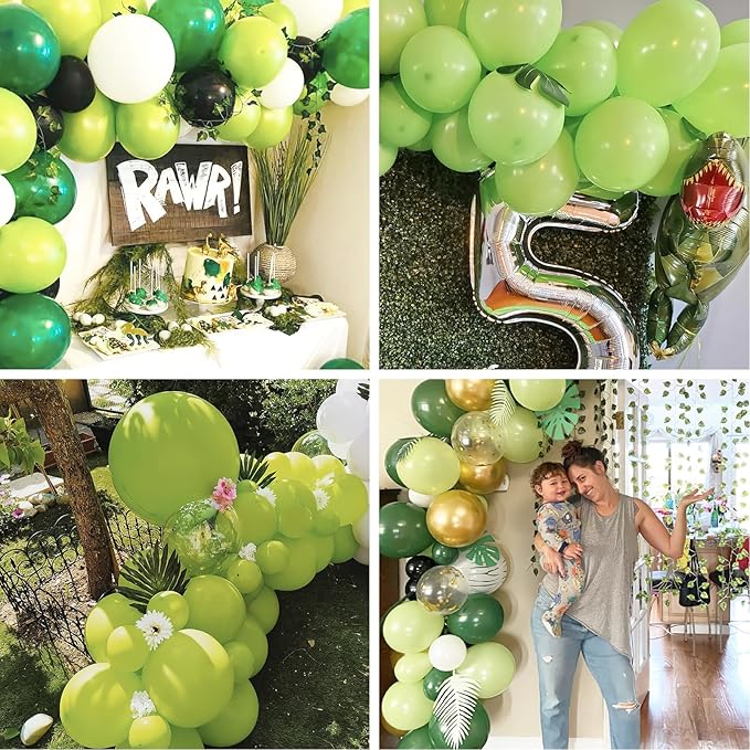 PartyWoo Lime Green Balloons 140pcs Different Sizes of 18 12 10 5 Inch Light Green Latex Balloon Arch Kit for Wedding Birthday Dinosaur Jungle Golf Football Theme Party Decorations Green-Y6