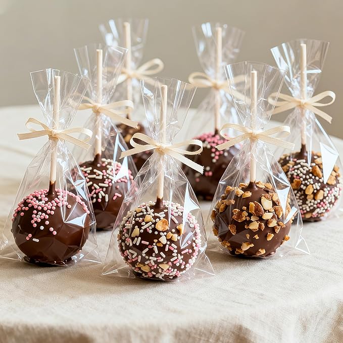Yotelab Cake Pop Bags, 3x5 Inches Clear Cellophane Lollipop Bags With Twist Ties,100 Pcs
