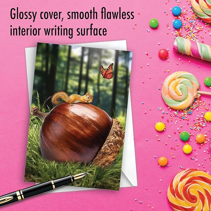NobleWorks, Funny Birthday Greeting Card with 5 x 7 Inch Envelope (1 Card) Bday Big Nut C10834BDG
