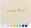 Elegant Wedding Guest Book - Perfect for Wedding Receptions, Baby Showers, Birthdays and Special Events - Polaroid Guest Book with 110 Lined Pages for Sign-in and Photos -Hardcover (Beige)