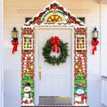 3 Pcs Merry Christmas Door Banners House Door Cover Party Decoration Candy Snowman Xmas Tree Hanging Vertical Indoor Outdoor Christmas Signs for Porch Home Window Office Yard Garage Wall