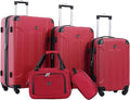 Travelers Club Chicago Hardside Expandable Spinner Luggage, Red, 5 Piece Set