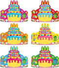 36 Pack Birthday Crowns for Kids Colorful Paper Party Hats Birthday Crown Set for Teachers Students Classroom