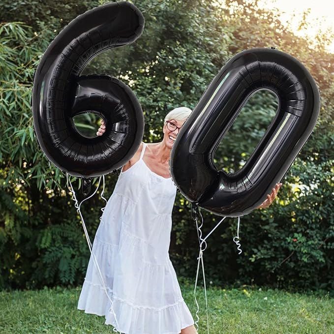 Number Balloons Black Party Balloon - Giant Number 10 Balloon, 40 Inch Large Balloon for Birthday Decorations, Black Party Supplies for Men Women