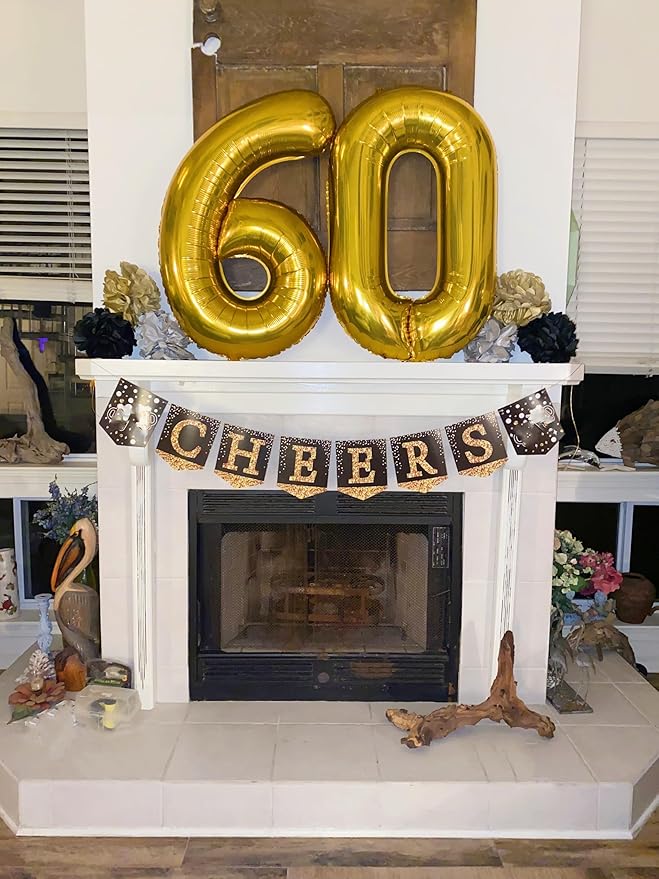 40 Gold Number Balloons, 40 Inch Balloons for Woman Man 40th Birthday Party Decoration, Foil Number Ballon for 40 Anniversary, Bridal Shower, Graduation, Valentine's Day, Mother's Day, Easter