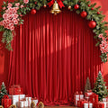 MEETSKY Red Backdrop Curtains for Party Valentine's Day Arch Stage Wedding Ceremony Red Curtains Fabric Photography Backdrop Drapes for BBirthday Party Baby Shower Christmas, 5ft x 7ft, 2 Panels