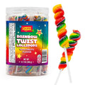 Rainbow Swirl Lollipops | 30 Count Jar | Easter Candy | Rainbow Lollipops Individually Wrapped | Twisty Suckers Party Favors | Tutti-Frutti Party Candy