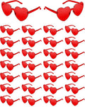 30 Pairs Red Heart Sunglasses for Women Bulk Transparent Red Heart Shaped Sunglasses Bachelorette Party Glasses Fun Glasses for Party Favor to Add A Splash of Fun And Style (30)