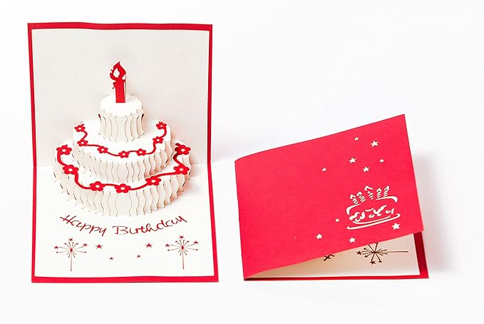 3D Pop Up Happy Birthday Gift Greeting Cards for Kids. Set of 4-Assortment Pack (4 Pack- Assorted)