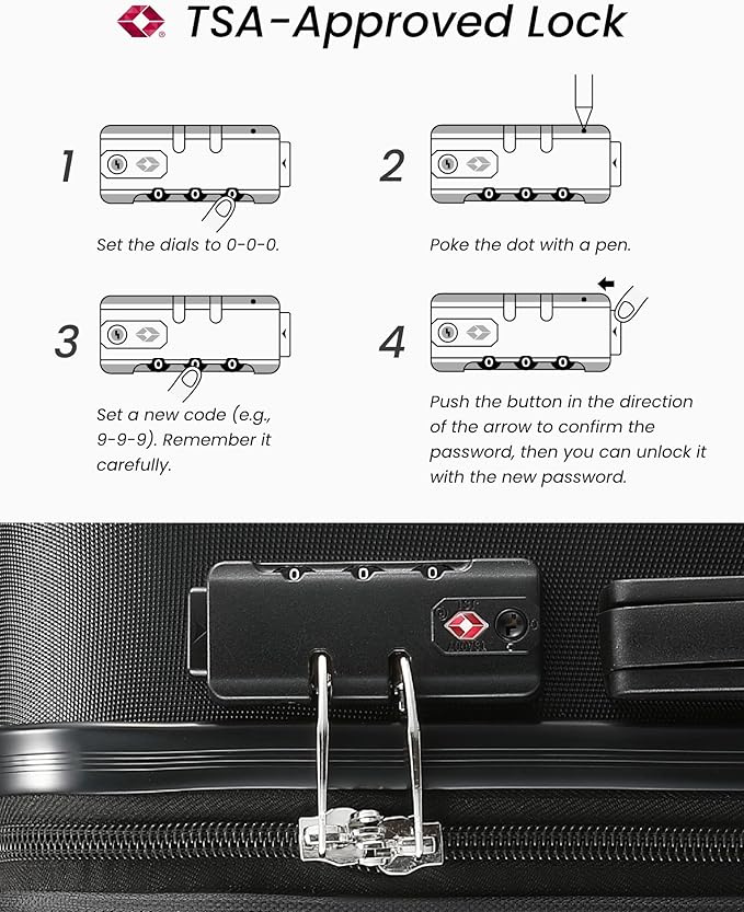 YOETEY Carry On Luggage 22x14x9 Airline Approved with Spinner Wheels, Expandable Hardside Suitcase, White