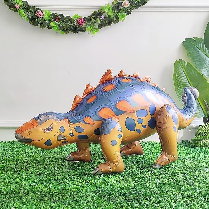 Large Self Standing Dinosaur Balloons 3PCS 38inch Tyrannosaurus Ankylosaurus Triceratops Inflatable Balloons for Birthday Party Decoration Kit Party Supplies Decorations Gift (mixed)