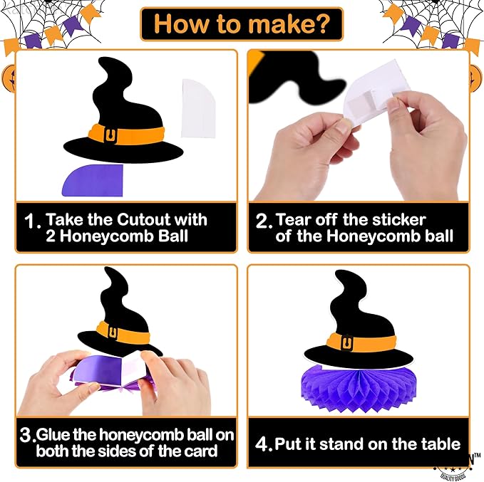 KatchOn, Halloween Centerpieces for Tables - Pack of 9 | Orange and Black Halloween Table Centerpiece for Halloween Party Decorations | Pumpkin Halloween Centerpiece for Halloween Decorations Indoor