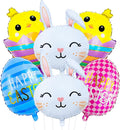 Easter Bunny Balloons Set Cute Rabbit, Chick & Happy Easter Egg Foil Balloons Spring Holiday Bunny Balloon for Kids Baby Shower Decor