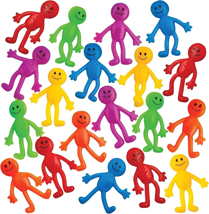 Stretchy Bendable Man (180 Pack) Assorted Fun Colors, A Sticky, Stretchable, Slimy, Gooey Texture, Toy for Stress Anxiety Relief, Great Party Favor, Stocking Stuffer
