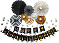Happy Anniversary Banner Party Hanging Paper Fans Decoration for Birthday Wedding Party, Happy Anniversary Decorations.