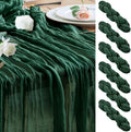 Wokceer Cheesecloth Table Runner 6Pack 10FT Emerald Green Christmas Gauze Cheese Cloth Table Runner for Party Long Rustic Sheer Table Runners for Baby Bridal Shower Wedding Easter Table Decor