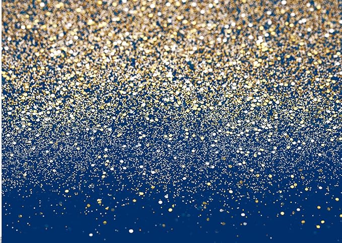 CYLYH 7X5FT Royal Blue Glitter Backdrop Gold Spots Backdrop Vintage Background for Family Birthday Party Wedding Prom Graduation Photography Background