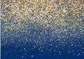 CHAIYA 8X6FT Royal Blue Glitter Backdrop With Gold Spots Bokeh for Birthday, Wedding, Prom, Graduation Photography Background