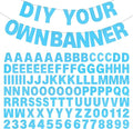 DIY Banner Kit with Letters Glitter Letters Champagne Light Blue Birthday Graduation Banner Custom Party Hanging Banner for Graduation Wedding Party Baby Shower Decoration (Light Blue)